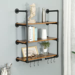 a565e20f 38e6 447c a87a f1fb41eb3f4d.  CR0,0,1200,1200 PT0 SX300 V1    - HEONITURE Industrial Shelves, Industrial Pipe Shelving, Rustic Shelves, Pipe Shelves, Book Shelves for Wall Hanging, Farmhouse Kitchen with S Hooks (24inch, 4-Layer)