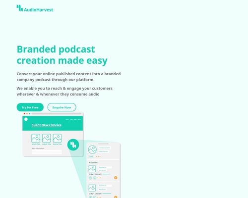 aharvest x400 thumb - AudioHarvest | Branded Podcast Creation Made Easy