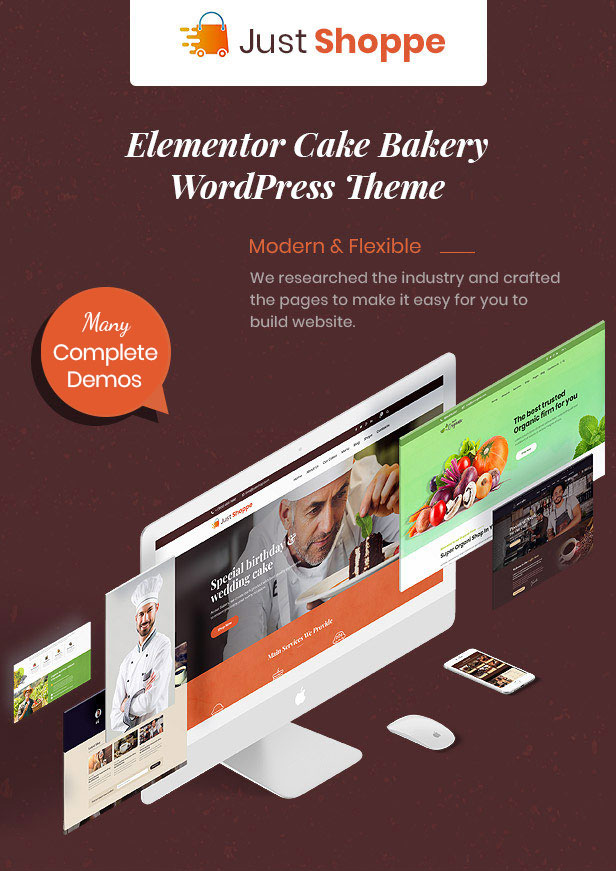 bakery theme 3 - Justshoppe - Elementor Cake, Bakery & Food WordPress