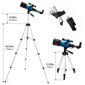 bdb552a7 c349 44e7 ab72 40b8837f4262.  CR0,0,300,300 PT0 SX300 V1    - Telescope for Kids & Adults - 70mm Aperture Portable Refractor Telescopes for Astronomy Beginners - 300mm Travel Telescope with Adjustable Tripod, Carrying Bag