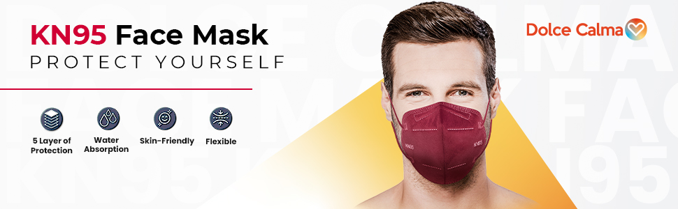 f2c053b3 2c6f 46dc 9588 40d929661afa.  CR0,0,970,300 PT0 SX970 V1    - Dolce Calma KN95 Face Mask, 50 Pack Individually Wrapped, 5-Ply Breathable and Comfortable Multicolor Masks for Men and Women, Adjustable Nose Clip & Flexible Earloop