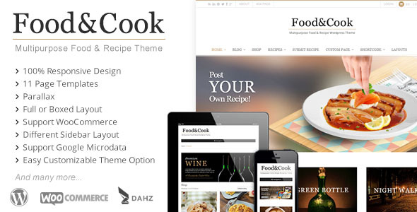 001.  large preview - Food & Cook - Multipurpose Recipe WP Theme