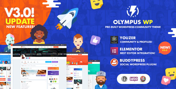 01 mainpreview.  large preview - Olympus - Social Networking WordPress Theme