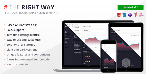 01 preview.  large preview - The Right Way - Bootstrap 4 Admin Template
