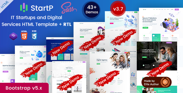 01 startp large preview.  large preview - StartP - IT Startup & Digital Services HTML Template