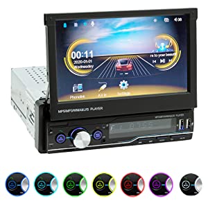 0605ba83 10ff 4312 be26 9f85d4b6f389.  CR0,0,1000,1000 PT0 SX300 V1    - Single Din Car Stereo with Apple Car Play and Android Auto, 7 Inch Flip Out Touchscreen, Bluetooth Car Radio with Backup Camera,Mirror Link,FM/AM USB/TF/AUX Port/Hands-Free Calling,Car Play Radio
