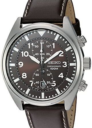 1644172876 516EvNUqJQL. AC  321x445 - Seiko Men's SNN241 Stainless Steel Watch with Brown Leather Band