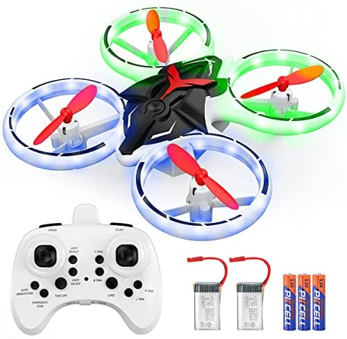 NXONE Drone for Kids and Beginners Mini RC Helicopter Quadcopter Drone with LED Lights, Altitude Hold, Headless Mode, 3D Flips, One Key Take Off/Landing and Extra Batteries, Kids Drone Toys Gifts for Boys and Girls with Remote Control (Black Red)