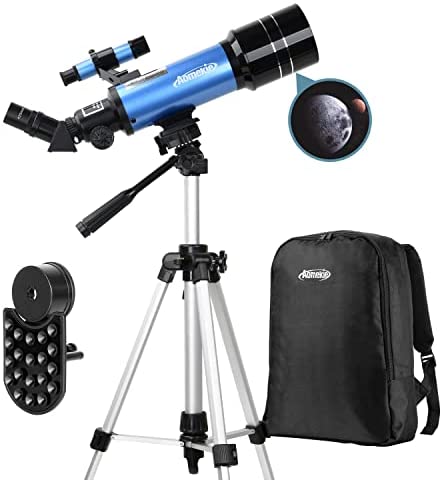 AOMEKIE Telescope for Adults Kids 70mm Apture Astronomical Telescope for Beginners Refracting Telescope with 3X Barlow Lens Moon Filter Phone Adapter Tripod Carry Bag