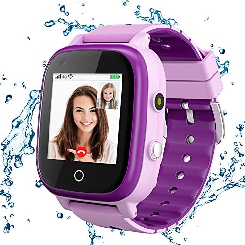 4G Kids Smartwatch, Smart Watch for Kids, IP67 Waterproof Watches with GPS Tracker, 2 Way Call Camera Voice & Video Call SOS Alerts Pedometer WiFi Wrist Watch, 3-12 Years Boys Girls Gifts