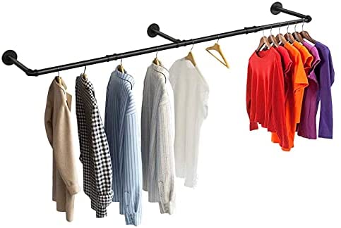 1645431351 41kJfe2T zS. AC  - 74.5" Super Long Industrial Pipe Clothing Rack 73 inch, Hanging Rod for Closet, Wall Mounted Multi Purpose (73 inch 1 Pack)