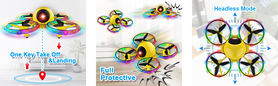 27af76ad bacd 47d9 a802 6cd64af43fea.  CR0,0,970,300 PT0 SX970 V1    - Dwi Dowellin 6.3 Inch 10 Minutes Long Flight Time Mini Drone Crash Proof for Kids with Blinking Light One Key Take Off Spin Flips RC Nano Quadcopter Toys Drones for Beginners Boys and Girls, Yellow