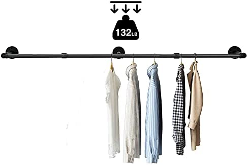 31GLWpEJzWS. AC  - 74.5" Super Long Industrial Pipe Clothing Rack 73 inch, Hanging Rod for Closet, Wall Mounted Multi Purpose (73 inch 1 Pack)