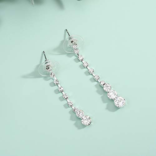 31Mx9rBsIoL - Jakawin Bride Silver Bridal Necklace Earrings Set Crystal Wedding Jewelry Set Rhinestone Choker Necklace for Women and Girls (Set of 3) (NK143-3)