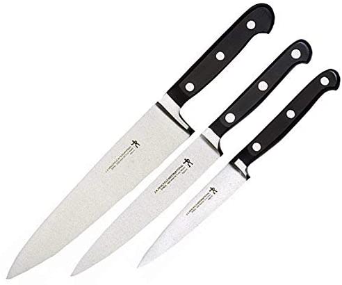 4191GHRuiuL. AC  - HENCKELS Classic 3-pc Kitchen Knife Set, Chef Knife, Utility Knife, Paring Knife, Stainless Steel, Black