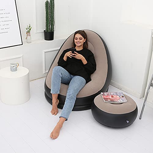 41jUJ8PtghS. AC  - PLKO Inflatable Chair with Household air Pump,air Sofa Inflatable Couch,Inflatable Lounge Chair for Indoor LivingRoom Bedroom ReadingRoom Office Balcony,Outdoor Travel Camping Picnic(Beige and Black)