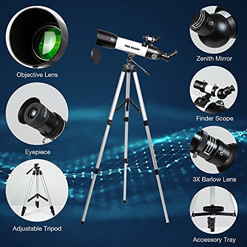 510 roFLBWL. AC  - Telescope for Adults Astronomy- 700x90mm AZ Astronomical Professional Refractor Telescope for Kids Beginners with Advanced Eyepieces, Tripod, Wireless Remote, White
