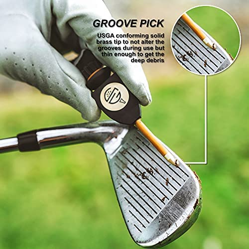 513IC+2p +S. AC  - Skinny Golf Stixpick - 4 in 1 Divot Repair Tool - Golf Club Scrub Brush - Magnetic Ball Marker - Groove Cleaner Pick - Ultimate Golf Accessory Tool
