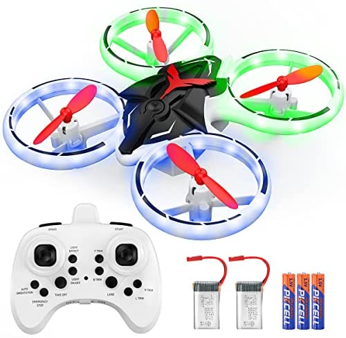 517 cIb1WuL. AC  - NXONE Drone for Kids and Beginners Mini RC Helicopter Quadcopter Drone with LED Lights, Altitude Hold, Headless Mode, 3D Flips, One Key Take Off/Landing and Extra Batteries, Kids Drone Toys Gifts for Boys and Girls with Remote Control (Black Red)