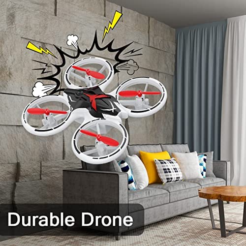 5188mKs6Z1L. AC  - NXONE Drone for Kids and Beginners Mini RC Helicopter Quadcopter Drone with LED Lights, Altitude Hold, Headless Mode, 3D Flips, One Key Take Off/Landing and Extra Batteries, Kids Drone Toys Gifts for Boys and Girls with Remote Control (Black Red)