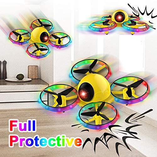 51ETQjWYRjL. AC  - Dwi Dowellin 6.3 Inch 10 Minutes Long Flight Time Mini Drone Crash Proof for Kids with Blinking Light One Key Take Off Spin Flips RC Nano Quadcopter Toys Drones for Beginners Boys and Girls, Yellow