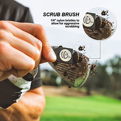 51LCJlueatS. AC  - Skinny Golf Stixpick - 4 in 1 Divot Repair Tool - Golf Club Scrub Brush - Magnetic Ball Marker - Groove Cleaner Pick - Ultimate Golf Accessory Tool