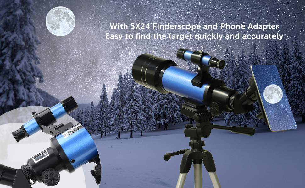 a89fef12 fe22 4b88 9d1e e65b36f861cd.  CR0,0,970,600 PT0 SX970 V1    - AOMEKIE Telescope for Adults Kids 70mm Apture Astronomical Telescope for Beginners Refracting Telescope with 3X Barlow Lens Moon Filter Phone Adapter Tripod Carry Bag