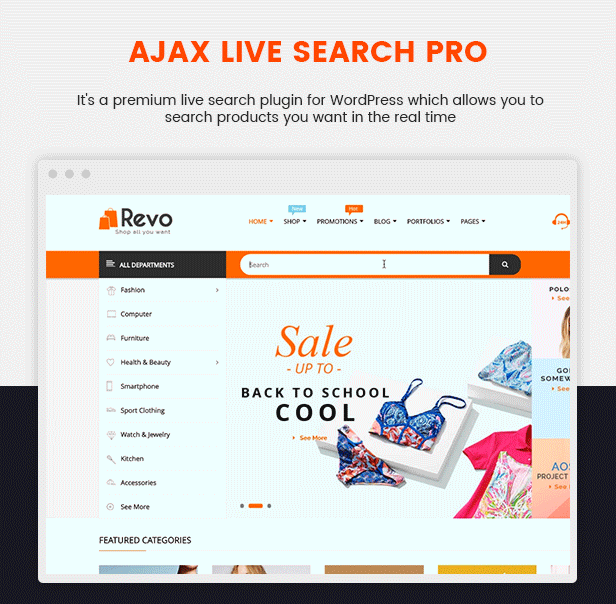 ajax search - Revo - Multipurpose Elementor WooCommerce WordPress Theme (25+ Homepages & 5+ Mobile Layouts)