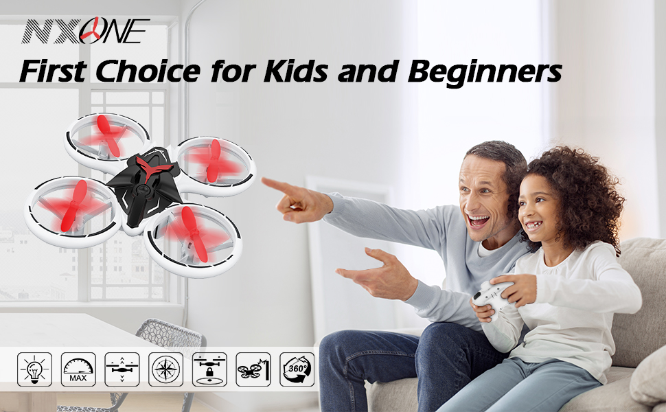 d7a18a17 dcf7 4a1a 8007 30d20b6b1953.  CR0,0,970,600 PT0 SX970 V1    - NXONE Drone for Kids and Beginners Mini RC Helicopter Quadcopter Drone with LED Lights, Altitude Hold, Headless Mode, 3D Flips, One Key Take Off/Landing and Extra Batteries, Kids Drone Toys Gifts for Boys and Girls with Remote Control (Black Red)