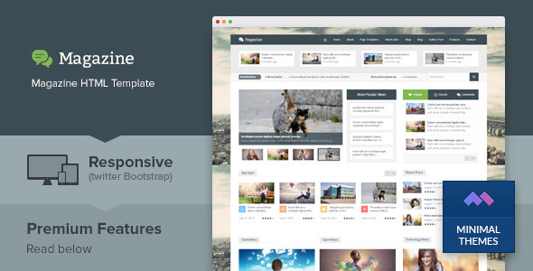 magazine html preview.  large preview - Magazine - Responsive Multipurpose HTML Template