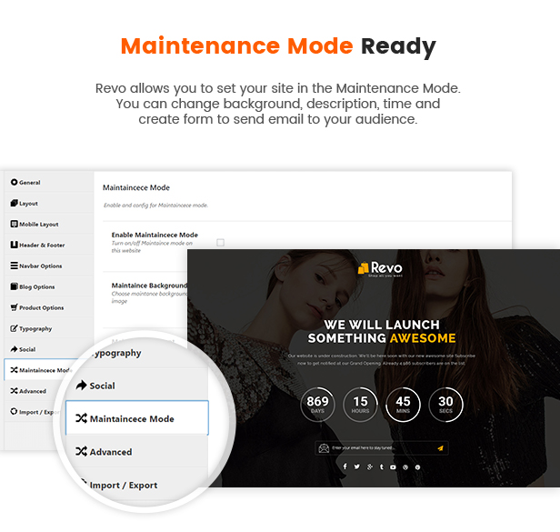 maintenance1 - Revo - Multipurpose Elementor WooCommerce WordPress Theme (25+ Homepages & 5+ Mobile Layouts)