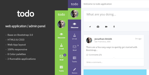 preview.  large preview - todo - Web Application and Admin Panel Template