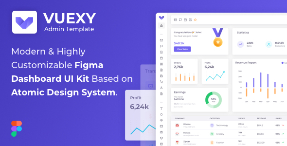 01 banner.  large preview - Vuexy – Figma Admin Dashboard UI Kit Template with Atomic Design System