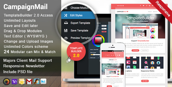 01 ThemePreview.  large preview - CampaignMail - Responsive E-mail Template