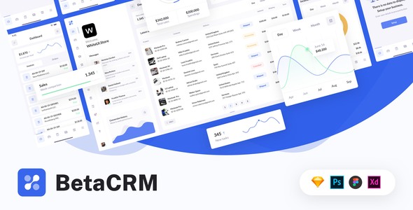 01 betacrm.  large preview - BetaCRM - UI Kit for SaaS Admin Dashboards