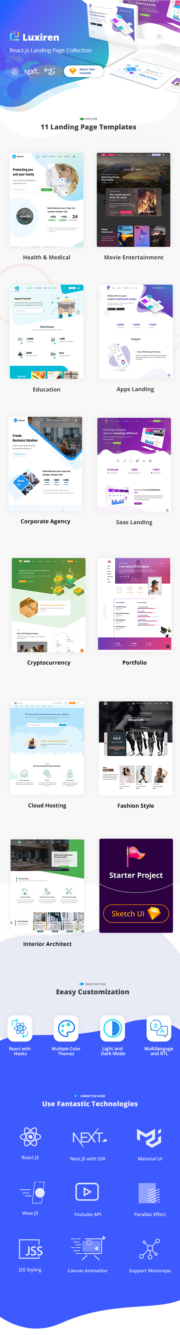 04 01 preview - Luxiren - React Landing Page Collection