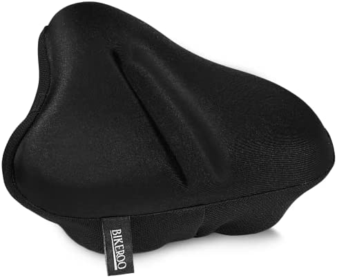 1646907256 4199SL19gdL. AC  - Bikeroo Bike Seat Cushion - Padded Gel Wide Adjustable Cover for Men & Womens Comfort, Compatible with Peloton, Stationary Exercise or Cruiser Bicycle Seats, 11in X 10in