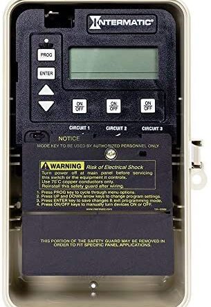 1647037114 51 06RFz7wL. AC  305x445 - Intermatic PE153PF Three Circuit Digital Time Switch with Freeze Protection Outdoor Enclosure , Beige