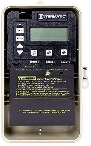 Intermatic PE153PF Three Circuit Digital Time Switch with Freeze Protection Outdoor Enclosure , Beige