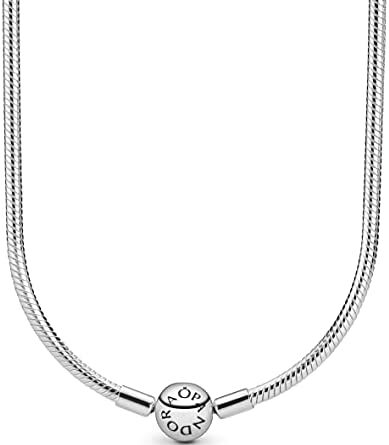 1647123692 31vpObcA1HS. AC  389x445 - Pandora Jewelry - Moments Snake Chain Charm Necklace - Gift for Her - Sterling Silver
