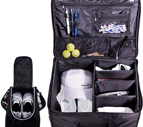 1647384451 51j7OGHGZCL. AC  500x445 - Athletico Golf Trunk Organizer + Shoe Bag (Black)