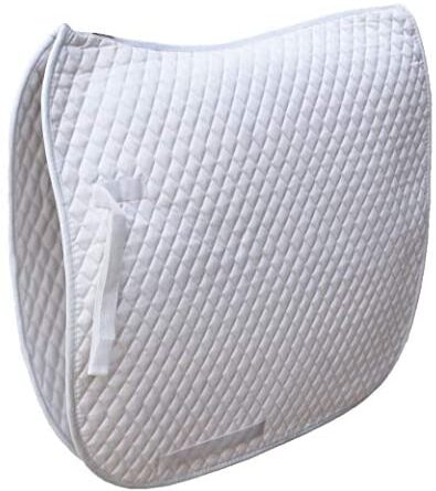 1647775786 41DrV5tS2LL. AC  395x445 - Challeger Horse Saddle Pad English Quilted Contoured Dressage Trail White 72TS12WH