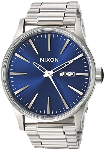 Nixon Sentry SS Stainless Steel Day/Date 42mm WR 100 Meters Mens Watch A356