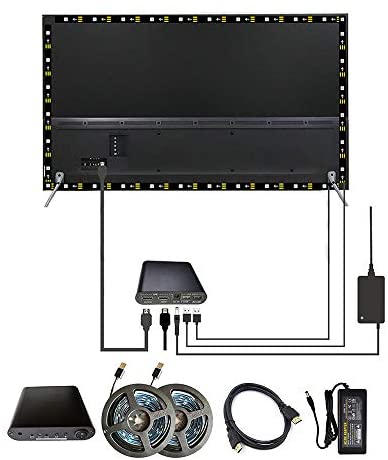 WESIRI Ambient TV Kit for 60-75 inch HDMI Devices Dream Screen 4K HDTV Computer Backlight Background Lighting USB WS2812B LED Strip Full Set