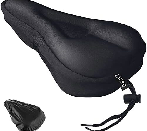 1648686145 41OppMP2zRL. AC  500x445 - Zacro Bike Seat Cushion - Gel Padded Bike Seat Cover for Men Women Comfort，Extra Soft Exercise Bicycle Seat Compatible with Peloton