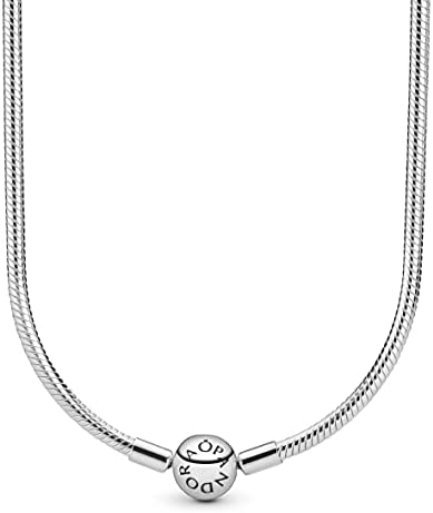 31492WhHdgS. AC  - Pandora Jewelry - Moments Snake Chain Charm Necklace - Gift for Her - Sterling Silver