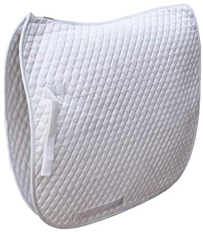 41DrV5tS2LL. AC  - Challeger Horse Saddle Pad English Quilted Contoured Dressage Trail White 72TS12WH
