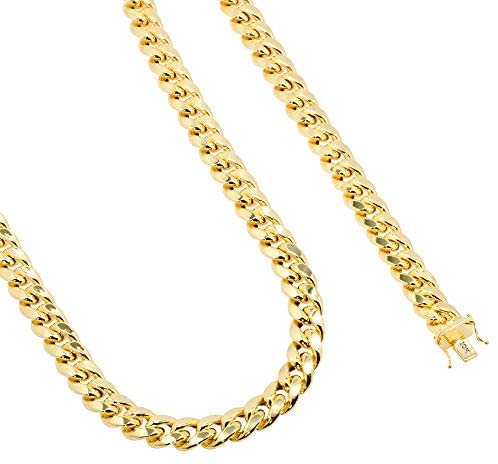 41NiGTyxr0L. AC  - Nuragold 10k Yellow Gold 11mm Miami Cuban Link Chain Necklace, Mens Thick Jewelry Box Clasp 22" 24" 26" 28" 30"
