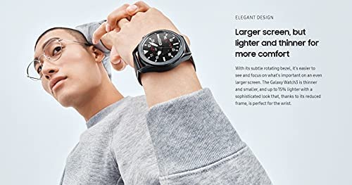 41j2jBBoGUS. AC  - Samsung Galaxy Watch 3 Stainless Steel (41mm) SpO2 Oxygen, Sleep, GPS Sports + Fitness Smartwatch, IP68 Water Resistant, International Model SM-R850 (Fast Charge Cube Bundle, Mystic Silver) (Renewed)