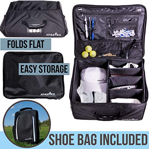 512Ho1A4D5L. AC  - Athletico Golf Trunk Organizer + Shoe Bag (Black)
